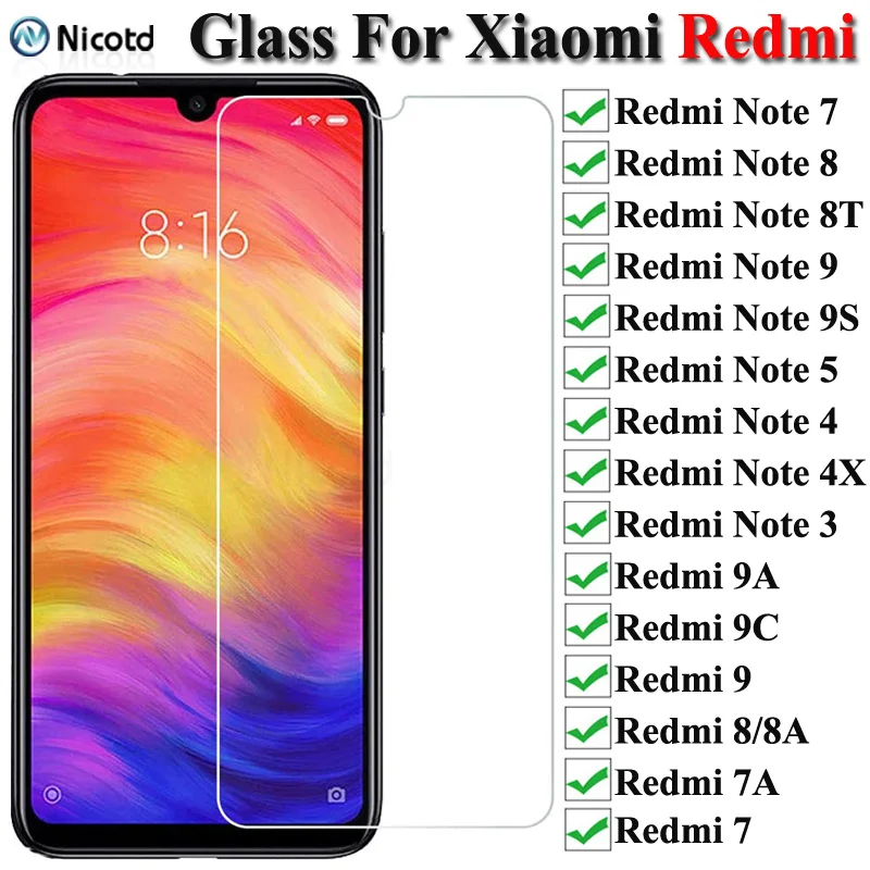 Szkło hartowane 9H dla Xiaomi Redmi Note 7 8 9 9s szkło hartowane Redmi Note 5 4 4X 3 szkło ochronne dla Redmi 9 9A 8 8A