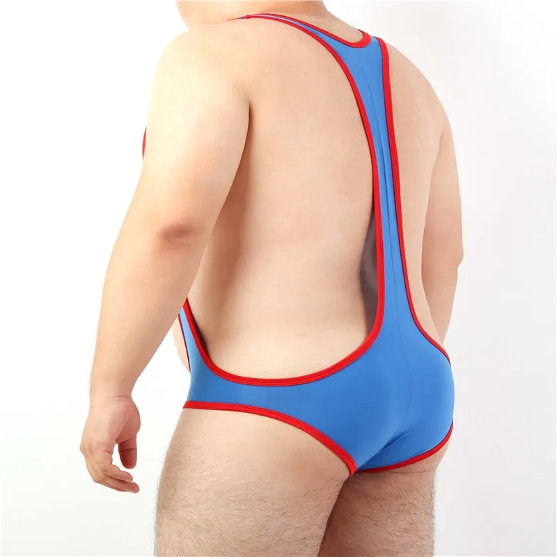 Mens Sexy Undershirt Fetish Gay Big Pouch Briefs Underwear Slim Wrestling Singlet Bodysuit One Piece Jumpsuit Leotard M L XL XXL