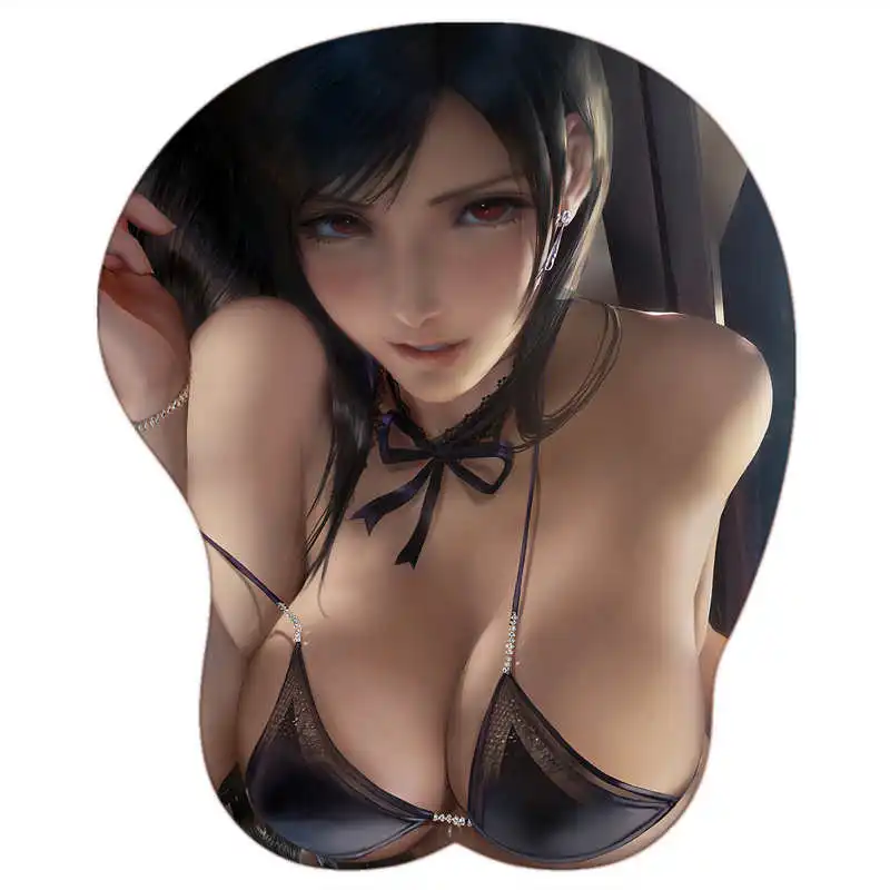 New Creative Gamer Final Fantasy VII 7 Anime Sexy Highly restored Tifa Aerith 3D Silicone Gel 2way Oppai Mouse Pad Wrist Rest