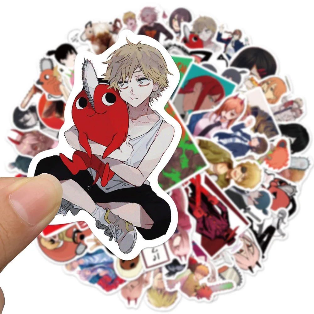 10/30/50Pcs Chainsaw Man Anime Stickers Laptop Fridge Skateboard Graffiti Phone Suitcase Waterproof Sticker Decoration Toy Decal