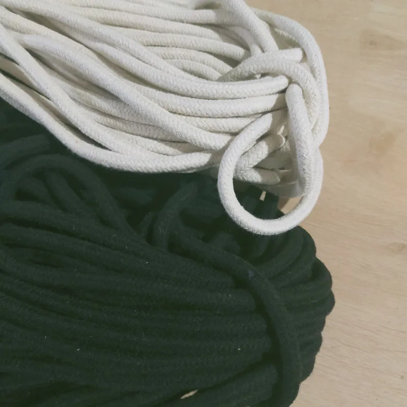 Round Solid Cotton Rope, Ghee Alcohol Wick Rope, Black and White, 10mm, 200cm.400cm.600cm