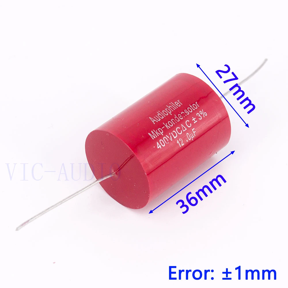 Audiophiler Mkp Capacitor 12uf 400V DC ±3% HIFI Fever Electrodeless Capacitor Audio Capacito Coupling Frequency Dividing 12uf