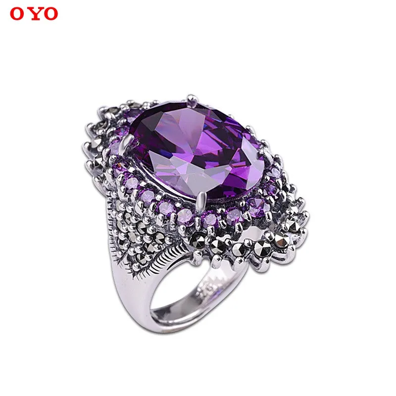 jewelry manufacturers sell new 925 Sterling Silver jewelry. Taiyin Seiko Women's Atmospheric Amethyst Ring Opening