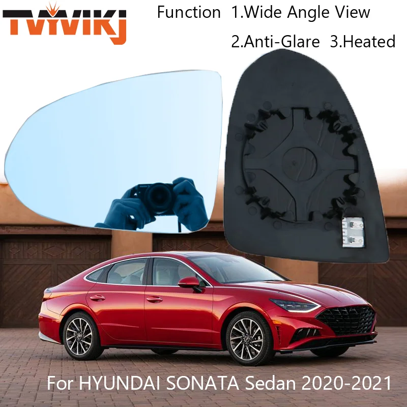 

Боковое зеркало заднего вида TVYVIKJ, синие стеклянные линзы для HYUNDAI SONATA Sedan 2020-2021, широкоугольное антибликовое дверное зеркало