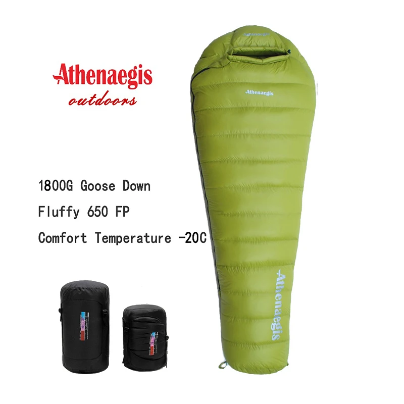 

Athenaegis Ultralight Comfortable Waterproof 1800g White Goose Down Filling Can Be Spliced Winter Sleeping Bag