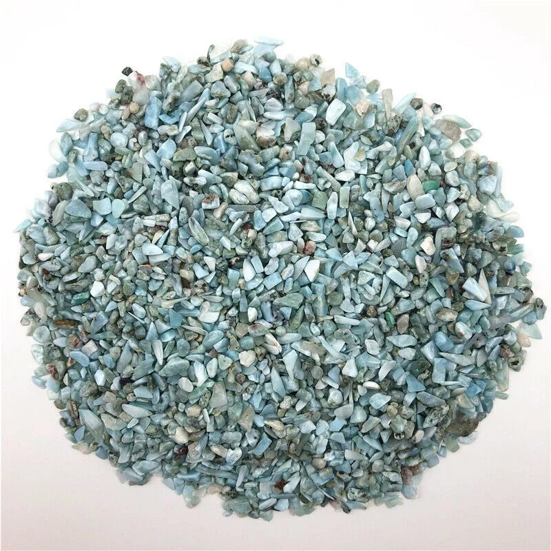 100g 3-5mm Natural Larimar Gravel Polished Rock Crystal Chip Stones crystal home decor