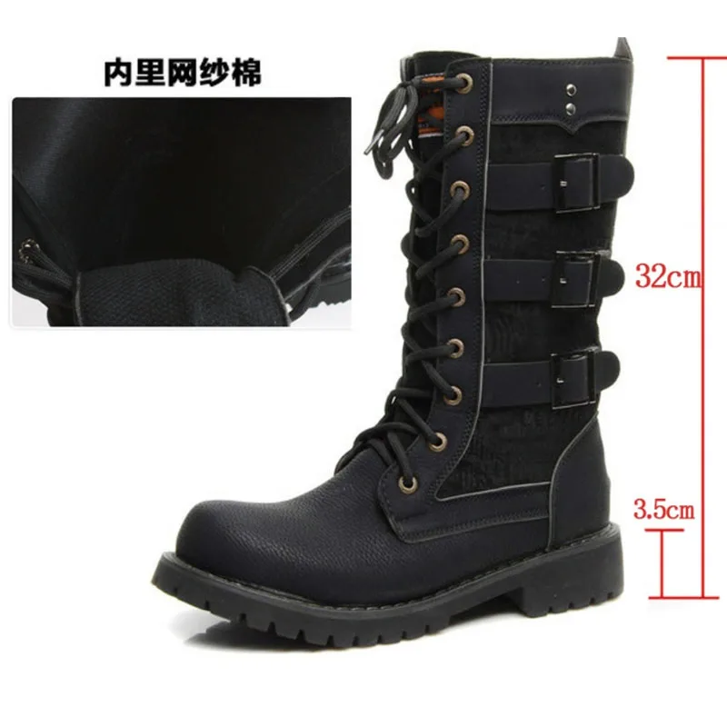 Motorcycle boots High Men\'s Boots Winter Boots Zapatos De Hombre Zapatos De Hombre Men Shoes combat boots men botas 46