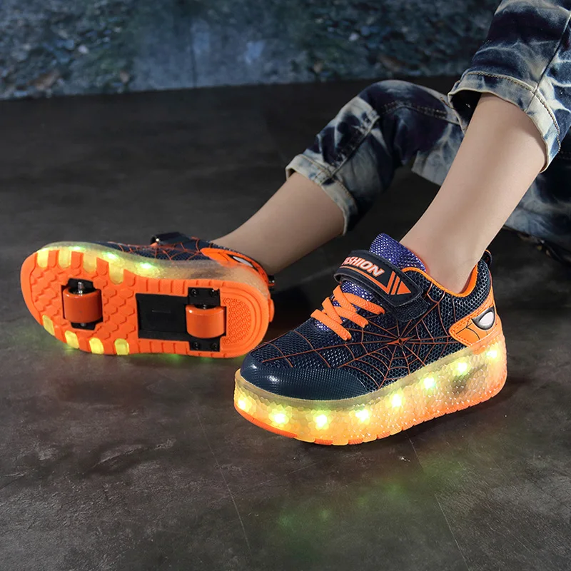 Roller Skate Shoes Kids Boys Girls Footware Fashion Casual Sports Sneakers Children Gift Toys Games Lighted 2 Wheels Boots