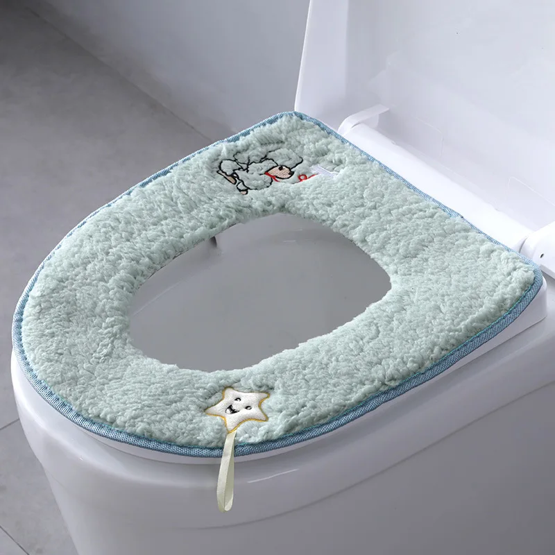 Winter warm toilet seat cover velvet toilet cushion household soft and thick toilet seat cover toilet cushion sanitary products