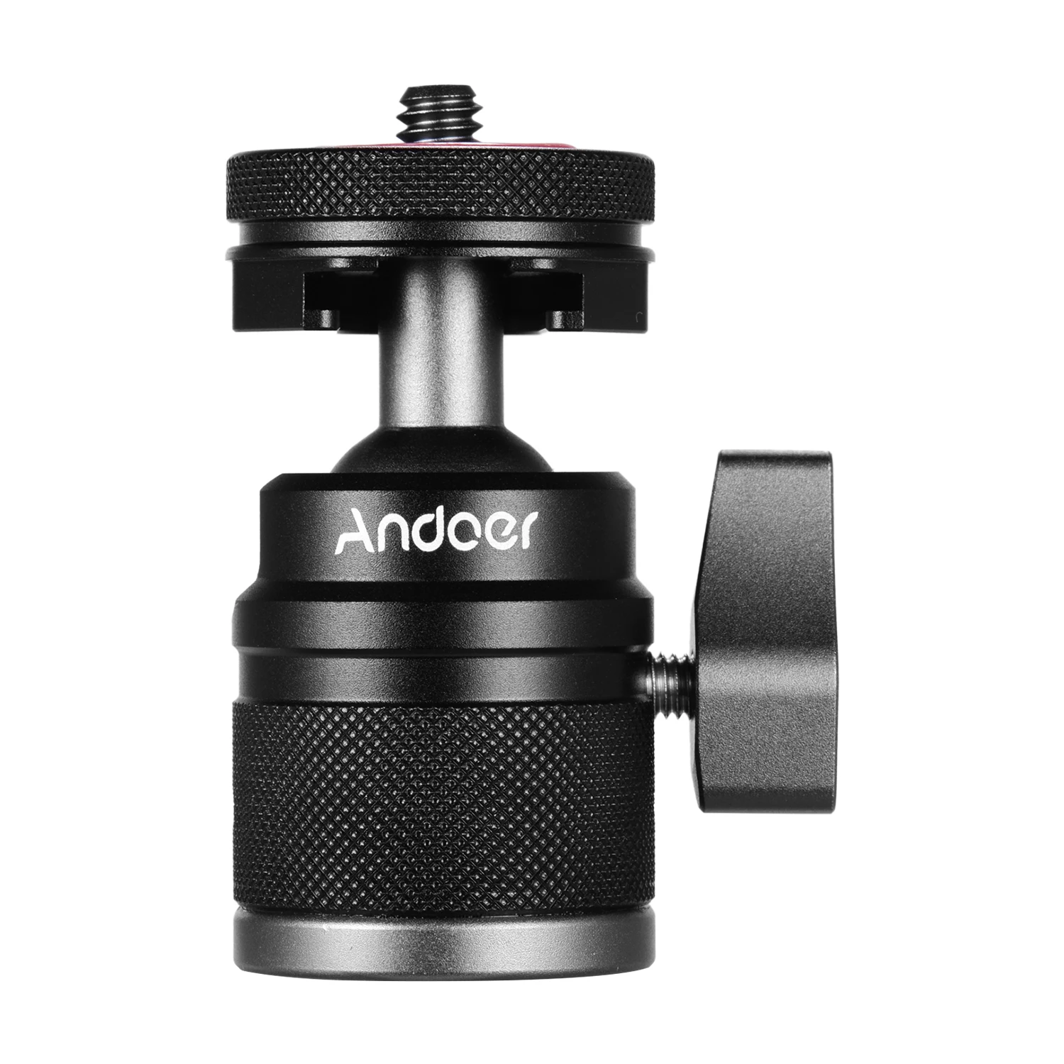 Andoer 2 in 1 Ball Head Dual Use with 1/4 Screw Mount 360° Aluminum Alloy for Camera Phone Holder Speedlite Tripod Selfie Stick