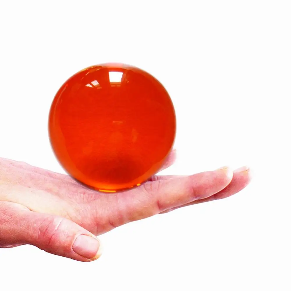 65mm Orange 2 Pack  Acrylic Contact Juggling Balls for Beginners Magic Toys