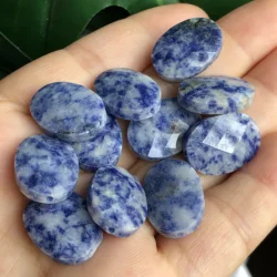 13x18mm Natural Oval Blue Sodalite Stone Beads Faceted Flat Round Loose Spacer Beads For Jewelry Making Diy Bracelet Accessories