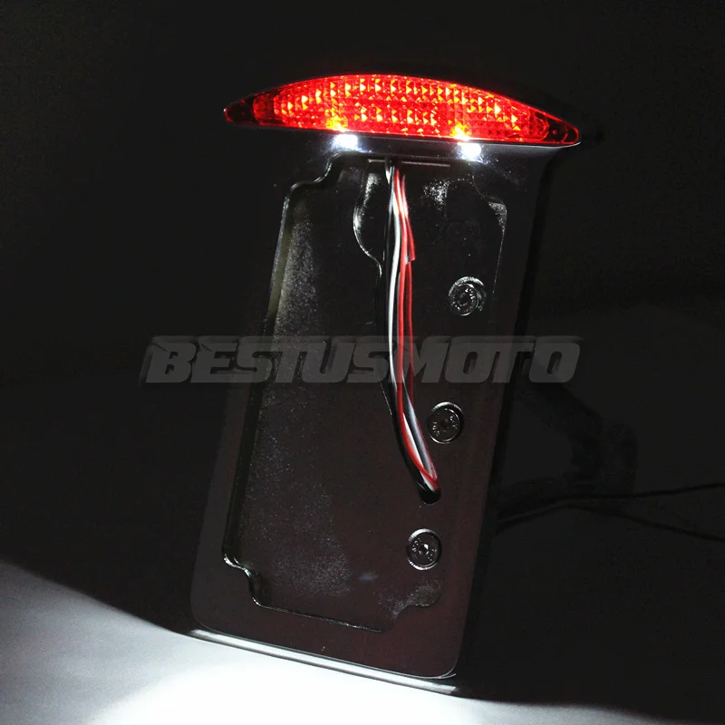 Universal Motorcycle Brake Tail light Side Mount License Plate Bracket Holder For Harley Sportster Chopper Bobber Softail
