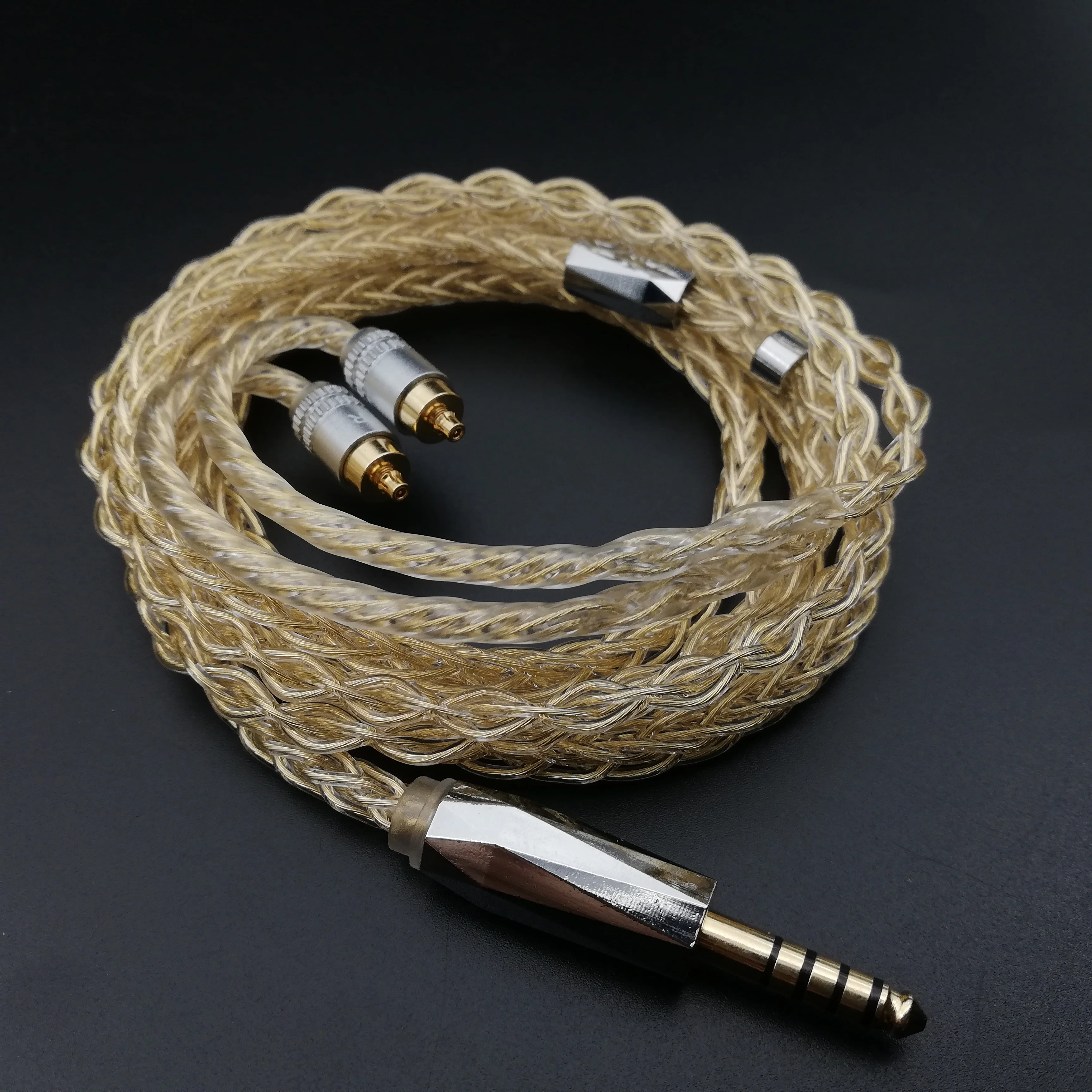 Oi classe 8 núcleo 5n prata pura dourado cabo do fone de ouvido cabo alta qualidade iem cabo atualização para mmcx 2pin0.78 ie300/900