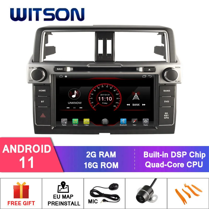 WITSON Android 11 CAR AUDIO SYSTEM For TOYOTA PRADO 2014 CAR GPS NAVIGATION WITH GPS MIRROR LINK/ 4G/DVR/DAB/OBD/TPMS carplay