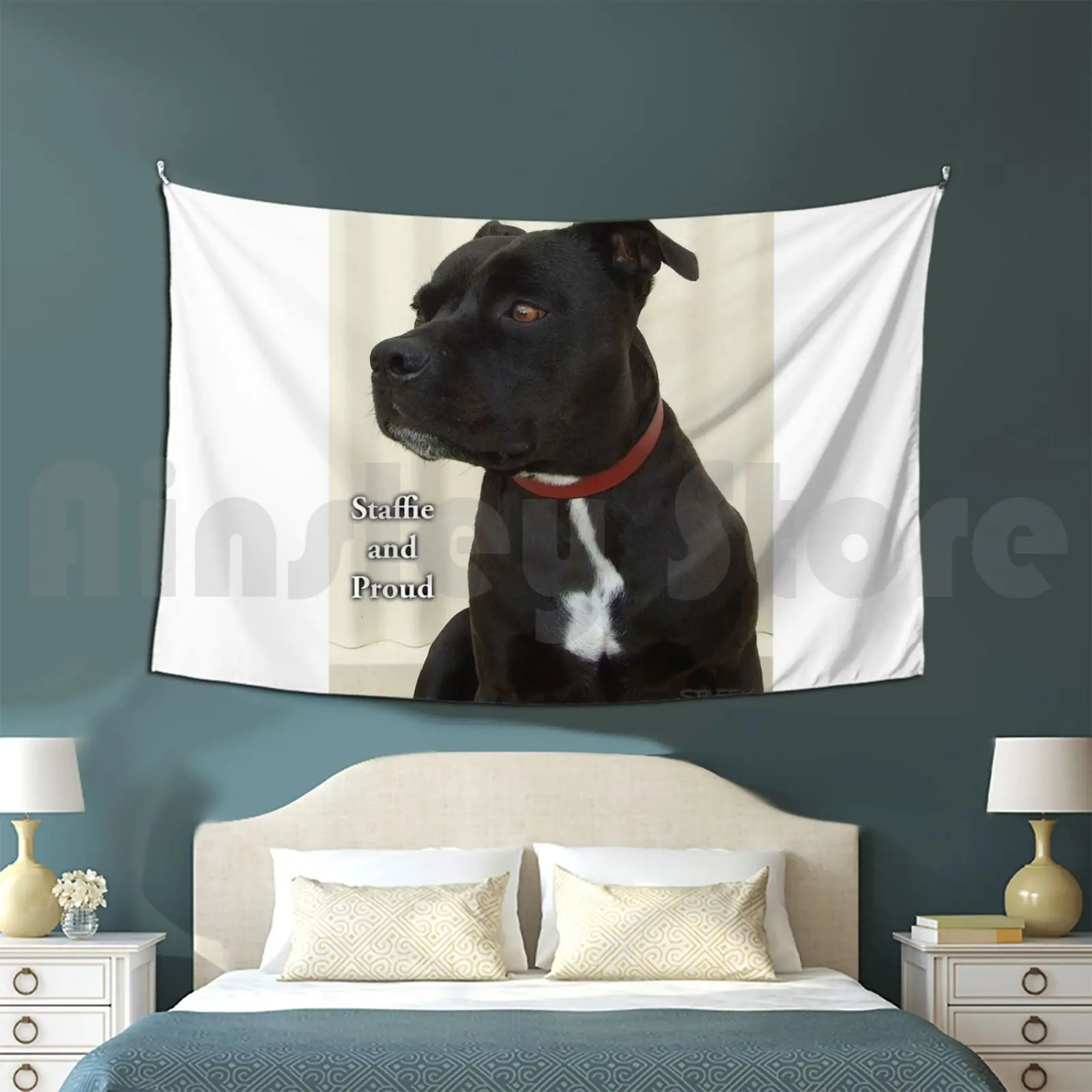 Staffie And Proud Customized Tapestry Staffie And Proud Staffy And Proud Bullterriers