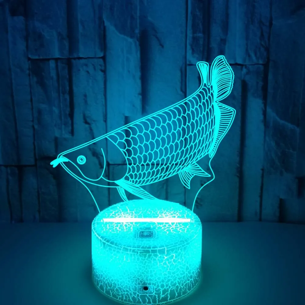 

Nighdn Fish 3D Illuison Lamp LED Touch 7 Color Changing Acrylic Night Light Birthday Gift for Kids Elder Bedroom Decoration