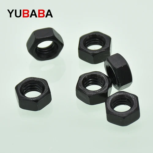 Imagen 1 del producto 5/10/100 Uds tuercas hexagonales M2 M2.5 M3 M4 M5 M6 M8 M10 M12 M14 M16 negro grado 8,8 tuerca hexagonal DIN934 de acero al carbono GB6170