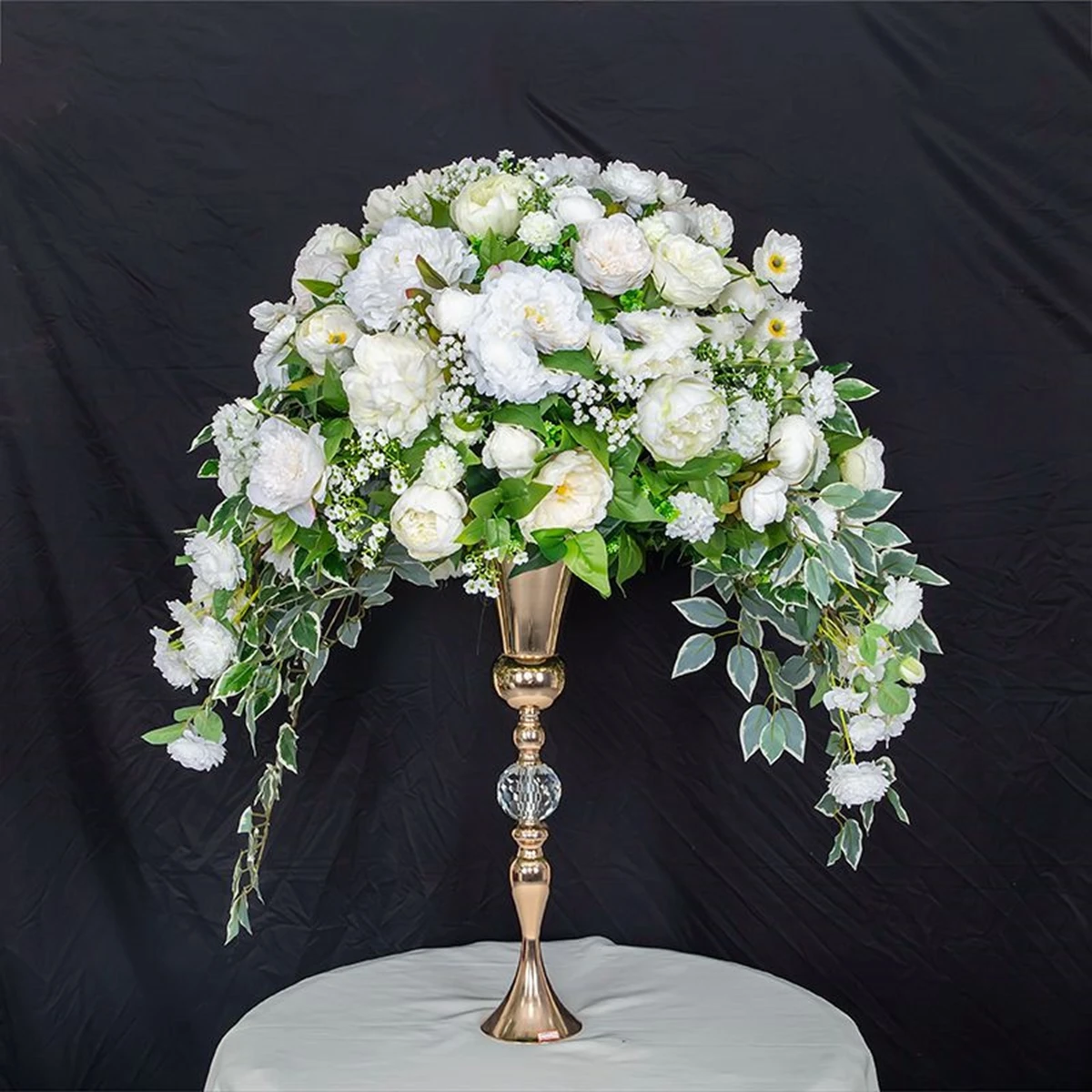 14pcs)No flowers)65cm tall)High Quality Transparent Clear Acrylic middle metal Flower Stand Wedding Table Centerpiece AB0479