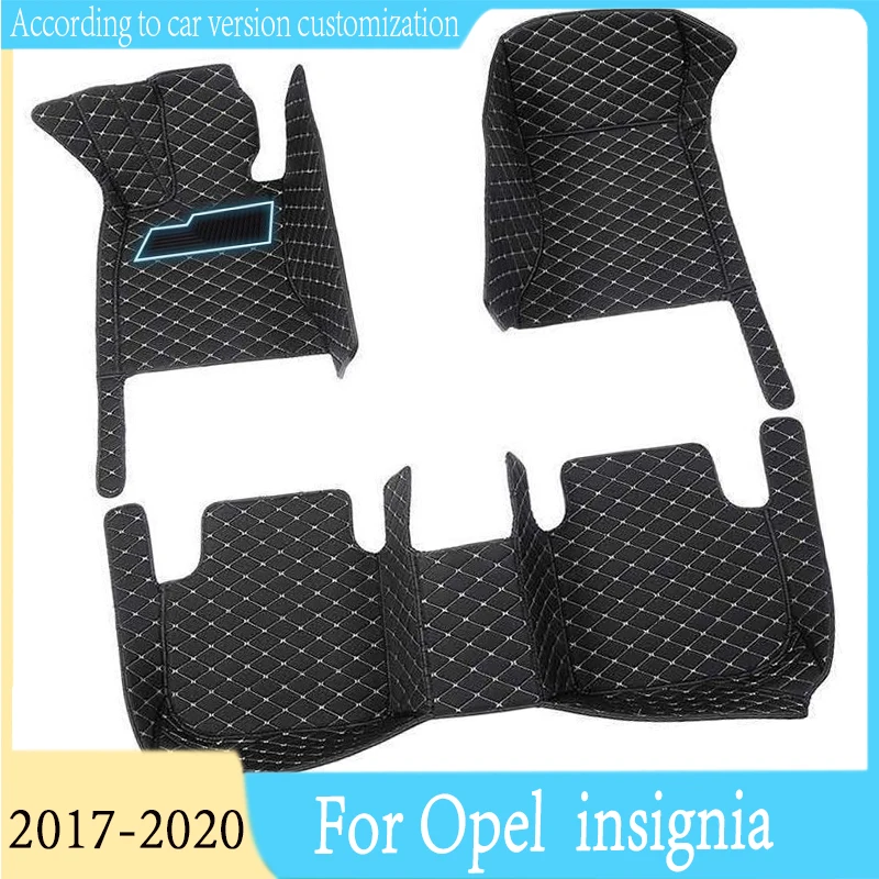 Custom Car Floor Mats For Opel Vauxhall insignia 2017 2018 2019 2020 Leather Rugs Auto Interior Accessories Car Styling