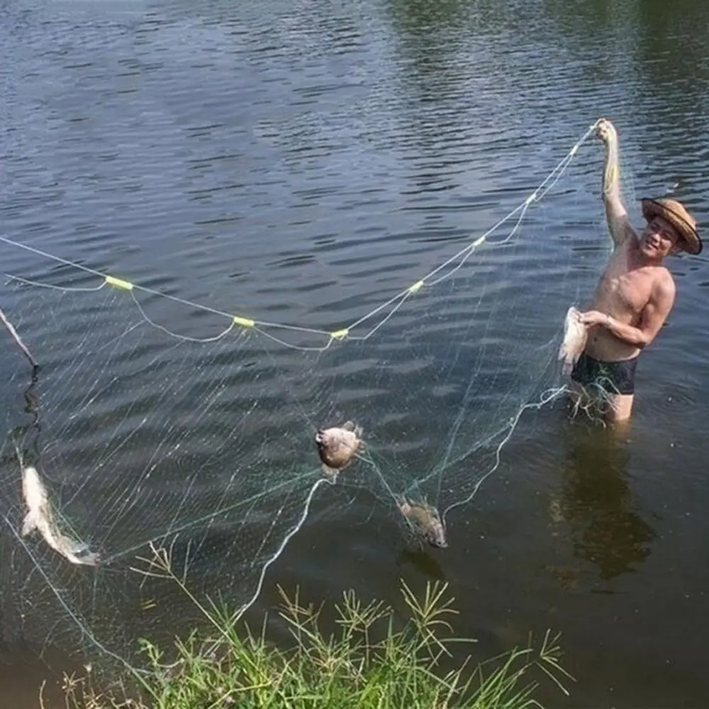 High Quality Fishing Accessories for Hand Casting Fish Trap Single Layer Fish Gillnet Monofilament Fishing Net