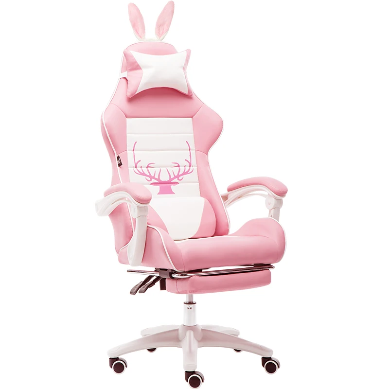 Nieuwe Luxe Home Office Stoel E-Sport Stoel Game Rugleuning Concurrerende Racing Stoel Roze Wit Live Computer Stoel