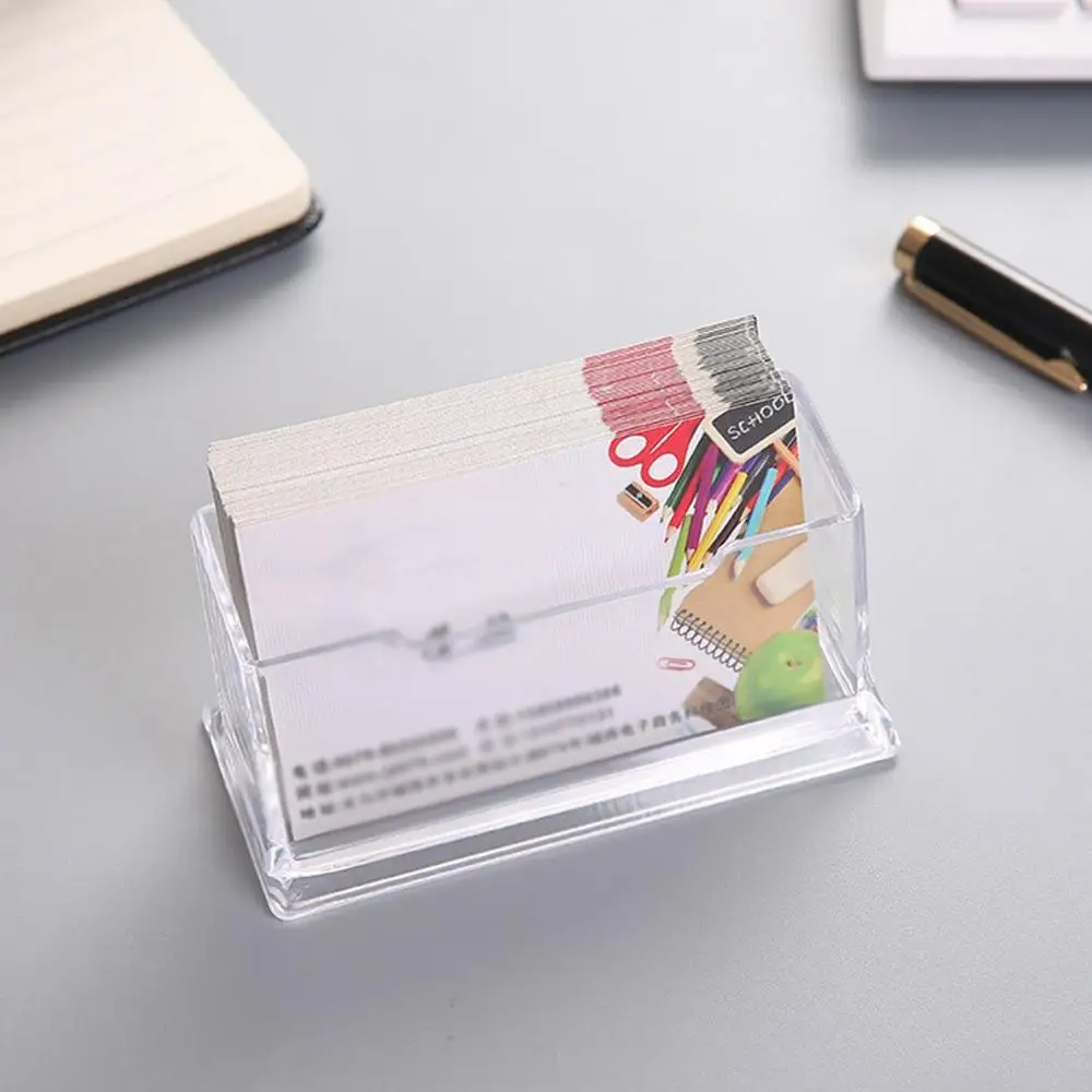 Portable Clear Business Card Holder Display Stand Desk Desktop Countertop Business Card Holder Desk Shelf Box