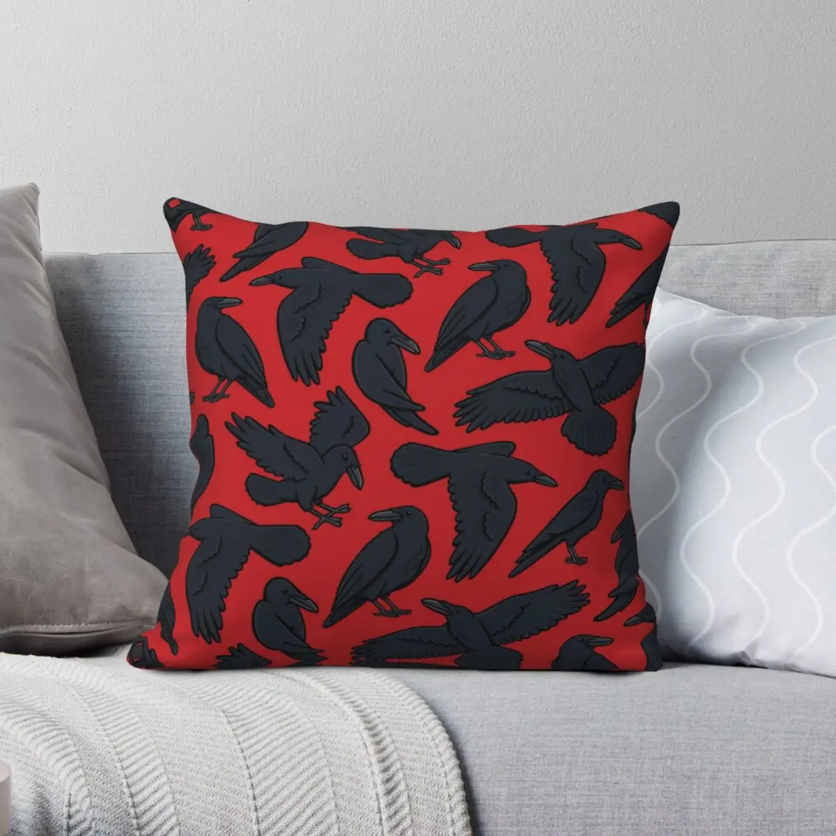 Murder ... Of Crows Square Pillowcase Polyester Linen Velvet Printed Zip Decor Pillow Case Sofa Cushion Case 45x45