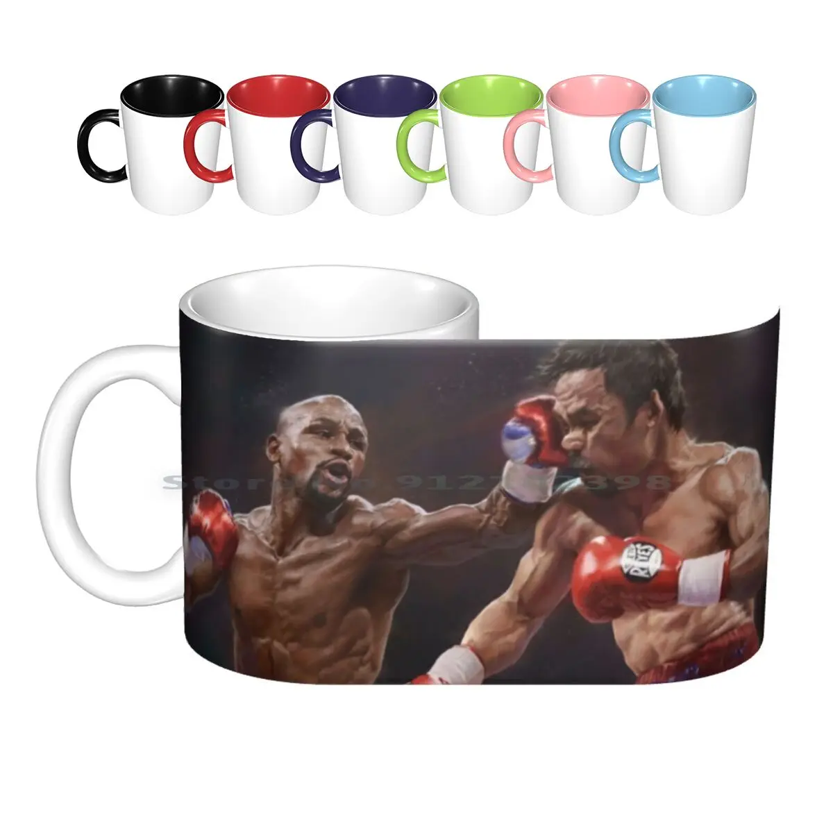 Vs Manny Pacquiao Ceramic Mugs Coffee Cups Milk Tea Mug Manny Pacquiao Boxing Fight Creative Trending Vintage Gift Bottle Cup