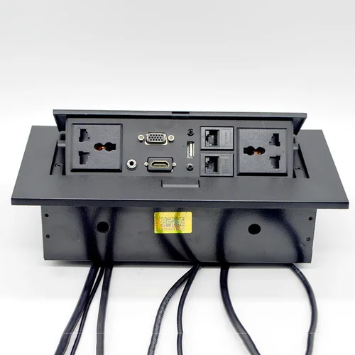 Imagen 2 del producto Nuevo conector de escritorio Multimedia K514 con VGA 3,5 Audio USB Universal PowerLPlug caja de conexión gratuita enchufe de mesa de conferencias de oficina