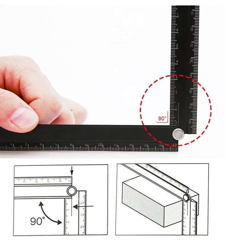 Kokuyo Alumite Foldable Ruler 15cm 30cm Urban Monochrome Measuring Rule Japanese Stationery Office School Student Supplies A6336