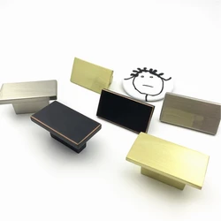 LCH 39mm Tiny Rectangular Solid Zinc Alloy Handle Matte Black Gold Color Handle Cabinet Drawer Pull Knob Door Pull