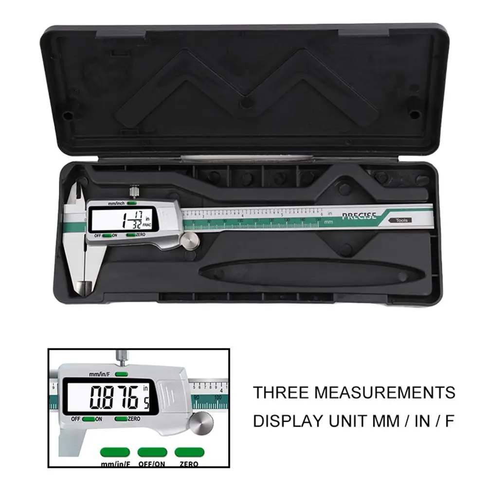 Digital Caliper Display Lcd mm Polegada Digital 0300 mm Precisão 0.02 mm Vernier Caliper Calibre Micrômetro Ferramenta de Medição Profissional