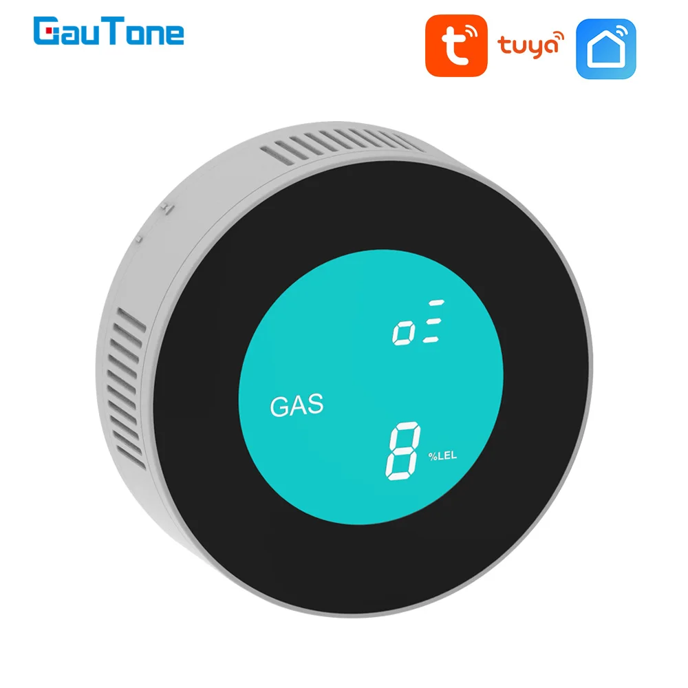 GauTone-Sensor de Gas Natural, PA210W, Tuya, Wifi, Detector de fugas de Gas Combustible, Sensor de alarma para casa inteligente para el hogar