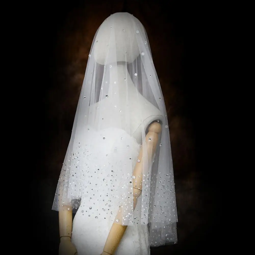 janevini-2020-luxury-short-white-ivory-wedding-veils-sparkly-diamonds-one-layer-elbow-length-veil-tulle-bridal-hair-accessories