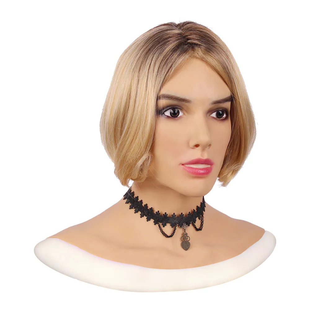 Capa de cabeça de silicone maquiagem crossdresser cosplay máscara de beleza coleção realista máscaras de silicone masculino para feminino máscara de