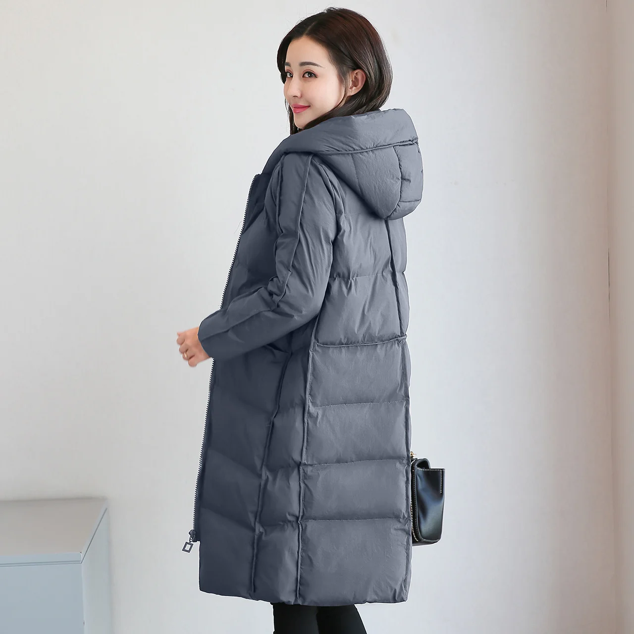 

Winter Plus Size 4XL Jacket Women 2023 Black Slim Down Cotton Coat Hat Clothes Ladies Long Parkas Chaqueta Mujer LWL808