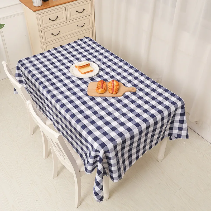 European-style Simple Lattice Rectangular Coffee Table Tablecloth Picnic Cloth Pastoral Hotel Bed and Breakfast Tablecloth Nappe