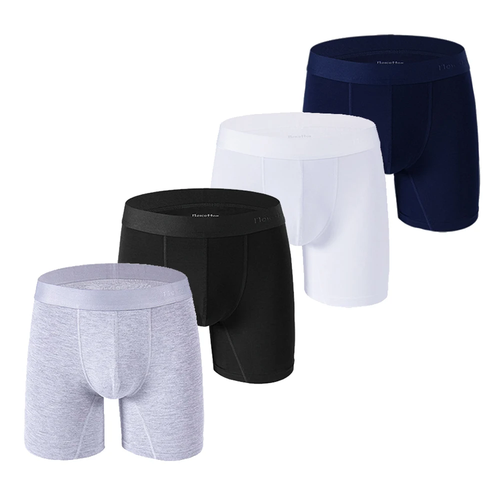 Summer Breathable Man Underwear Slip Male Boxers Shorts Bamboo Underpants Long Leg Tagfree Boxershort Flexible Panties Norcotton