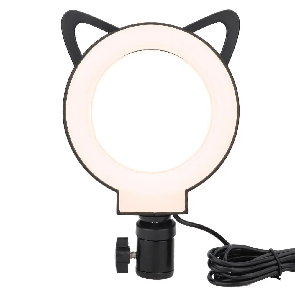 10W 5 Inch LED Cat Earring Sharped Dimmable Photography Studio Makeup Selfie Ring Light Video Fill Light Makeup Tattoo Accessory