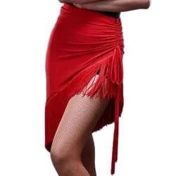 Fringe Latin Salsa Tango Rumba Cha Cha Ballroom Dance Dress Skirt Square Dance Red Black Latin Clothes Women Latin Dance Dress