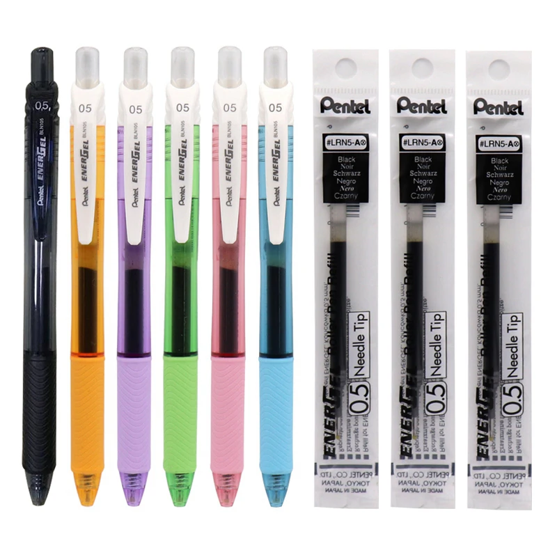 

Японская ручка Pentel BLN-105, гелевая ручка с быстросохнущим наконечником 0,5, ручки с синими, красными и черными чернилами, ручка для деловых и офисных вывесок, японские канцелярские принадлежности