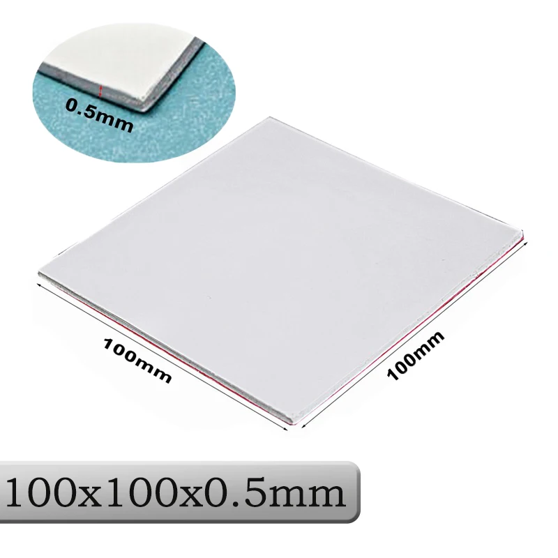 2pcs Gdstime 100mm x 100mm x 0.5mm 0.05cm Thickness White Thermal Conductive Silicone Pad