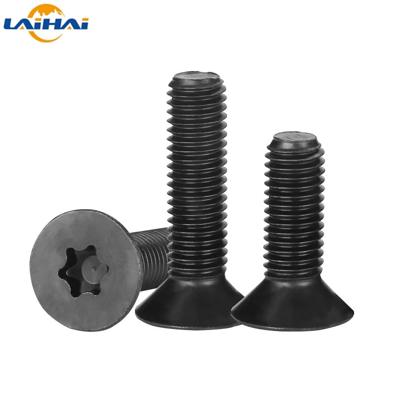 10/50 M2 M2.5 M3 M4 M5 M6 Black 304 Stainless Steel GB2673 Six-Lobe Torx Head Flat Countersunk Screw Six Lobe Bolt Machine screw
