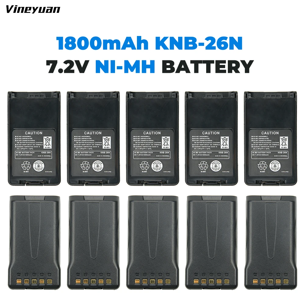 10PCS KNB-26N Two Way Radio Battery for Kenwood TK-2140 TK-3140 1800mAh Ni-MH Radio Replacement Battery