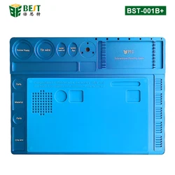 Aluminum Alloy With Silicone Work Platform Heat Resistant Insulation Desk Hot Air Station Mat Mobile Phone BGA PCB Soldering