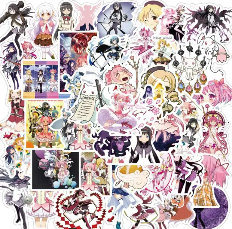 10/30/50pcs  Cartoon Puella Magi Madoka Magica Graffiti  Adventure Magic Cure Stickers Waterproof Skateboard Travel Suitcase