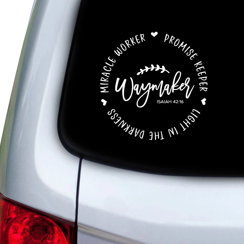 Waymaker Christian Quote Vinyl Sticker Car Window Cup Decoration, Faith Scripture Bible Verse Laptop Decals for Apple MacBook - view 4