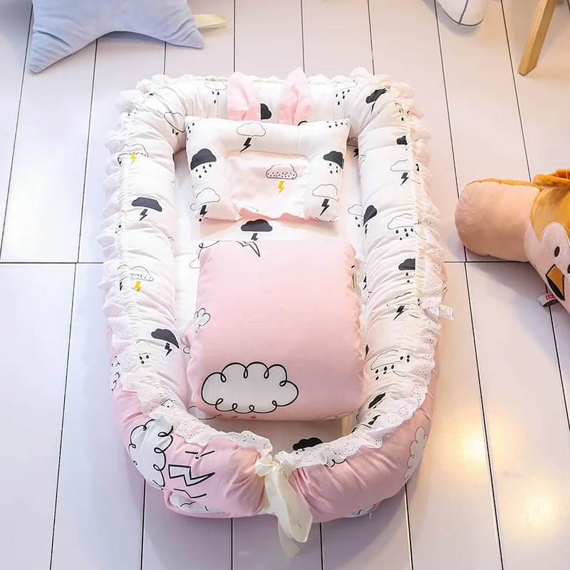 Portable Nursery Travel Bed Baby Crib with Quilt Foldable Toddler Bed Infant Carry Cot Multifunctional Storage Bag For Baby Care