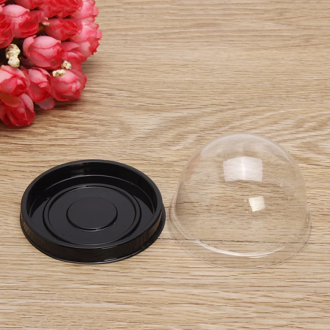 50pcs Clear Plastic Cake Packing Boxes Mini Cupcake Boxes Muffin Pod Dome Box